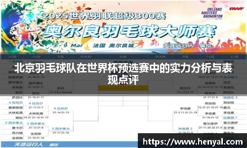 北京羽毛球队在世界杯预选赛中的实力分析与表现点评