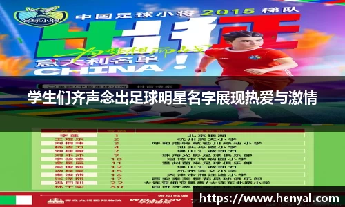 学生们齐声念出足球明星名字展现热爱与激情